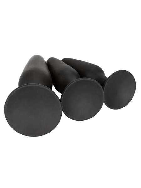 SILICONE ANAL TRAINER KIT BLACK 3 SIZES