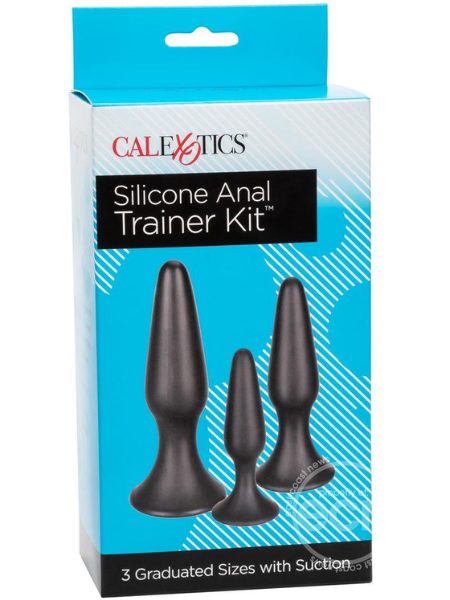 SILICONE ANAL TRAINER KIT BLACK 3 SIZES