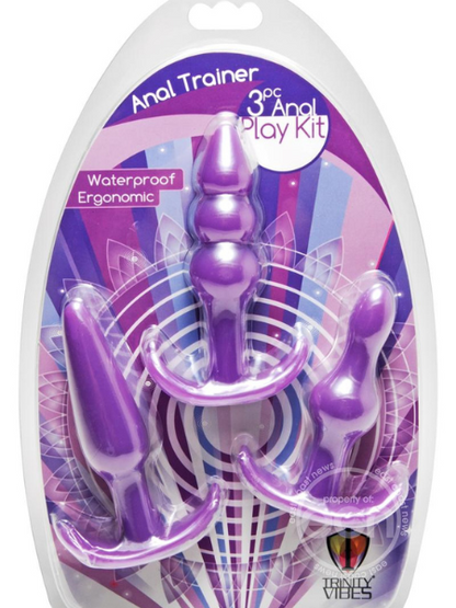 TRINITY VIBES ANAL TRAINER ANAL PLAY KIT (3 PIECE) - PURPLE