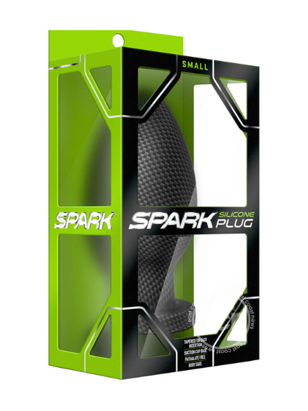 SPARK SILICONE BUTT PLUG - SMALL - CARBON FIBER