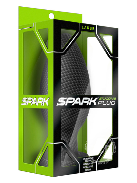 SPARK SILICONE BUTT PLUG - LARGE - CARBON FIBER