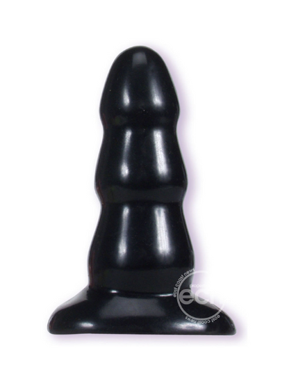 TRIPLE RIPPLE BUTT PLUG - LARGE - BLACK