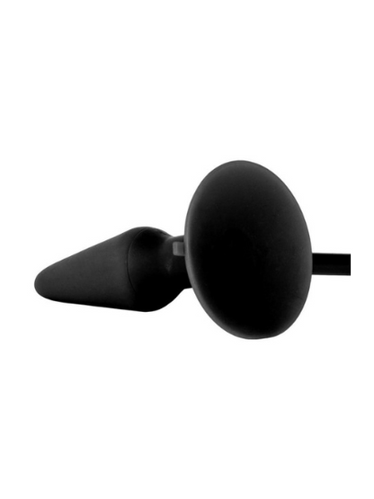 SILICONE BOOTY PUMPER BUTT PLUG - SMALL - BLACK