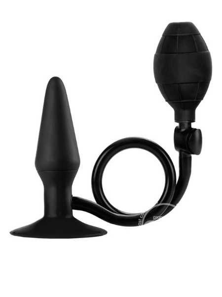 SILICONE BOOTY PUMPER BUTT PLUG - SMALL - BLACK