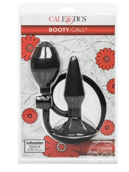 SILICONE BOOTY PUMPER BUTT PLUG - SMALL - BLACK