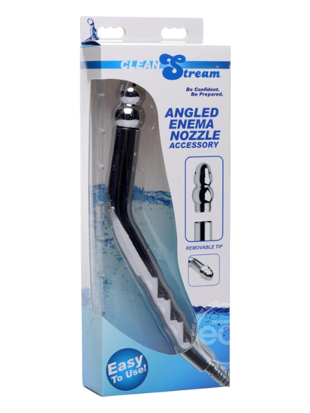 CLEANSTREAM ANGLED ENEMA NOZZLE ACCESSORY - GRAY