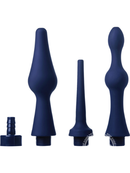 CLEANSTREAM UNIVERSAL 3 PIECE SILICONE ENEMA ATTACHMENT SET - BLUE