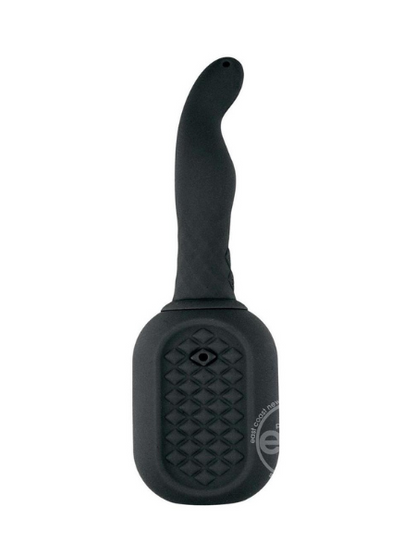 VIBRATING DOUCHE RECHARGEABLE SILICONE ANAL DOUCHE - BLACK