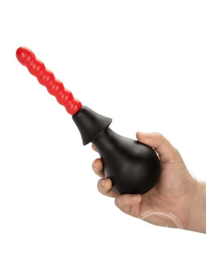 RIBBED ANAL DOUCHE RED AND BLACK