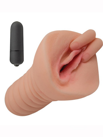 VIBRATING FINGERING PUSSY MASTUBATOR - VANILLA