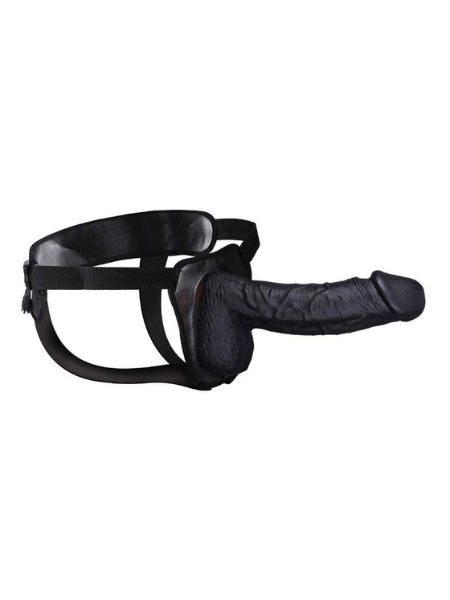 ERECTION ASSISTANT HOLLOW STRAP-ON 8.5IN - BLACK