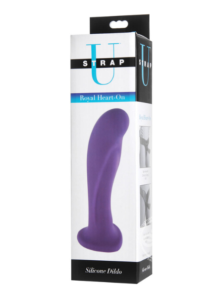 STRAP U ROYAL HEART-ON SILICONE 6IN DILDO - PURPLE