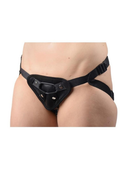 STRAP U SUTRA FLEECE LINED STRAP-ON WITH BULLET POCKET - BLACK