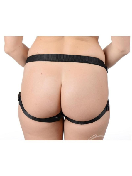 STRAP U SUTRA FLEECE LINED STRAP-ON WITH BULLET POCKET - BLACK