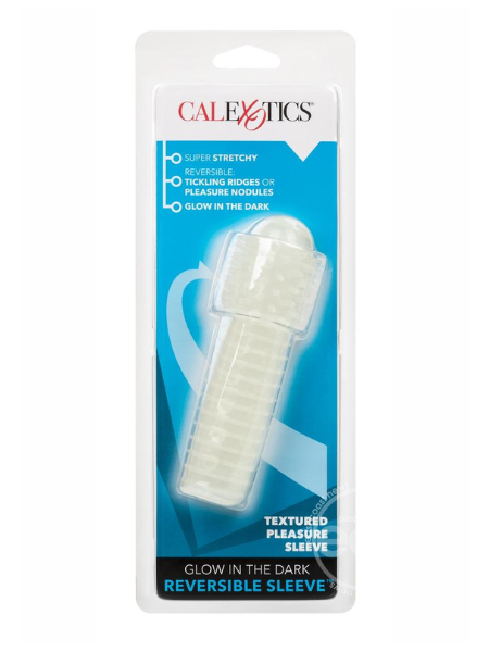 GLOW-IN-THE-DARK REVERSIBLE PENIS SLEEVE - CLEAR