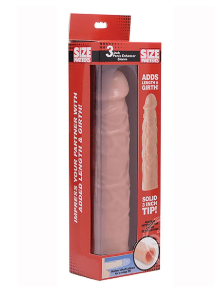 SIZE MATTERS PENIS EXTENDER SLEEVE 3IN - VANILA