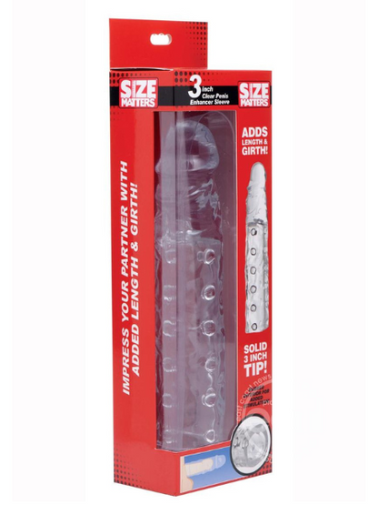 SIZE MATTERS PENIS ENHANCER SLEEVE 3IN - CLEAR