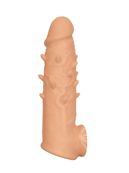 NATURAL REALSKIN SPIKED VIBRATING PENIS XTENDER