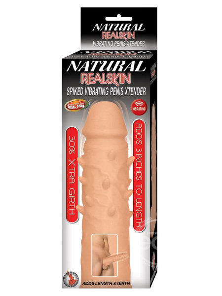 NATURAL REALSKIN SPIKED VIBRATING PENIS XTENDER