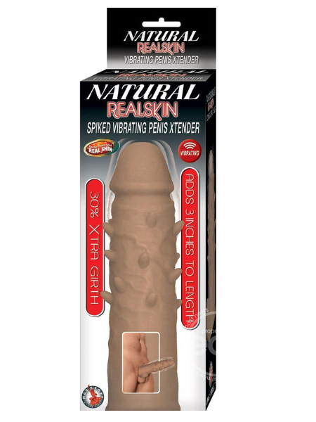 NATURAL REALSKIN SPIKED VIBRATING PENIS XTENDER