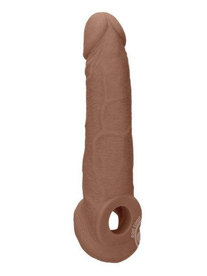 REALROCK REALISTIC PENIS SLEEVE 9IN - CARAMEL