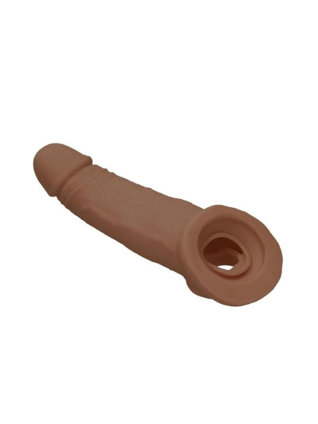 REALROCK REALISTIC PENIS SLEEVE 9IN - CARAMEL