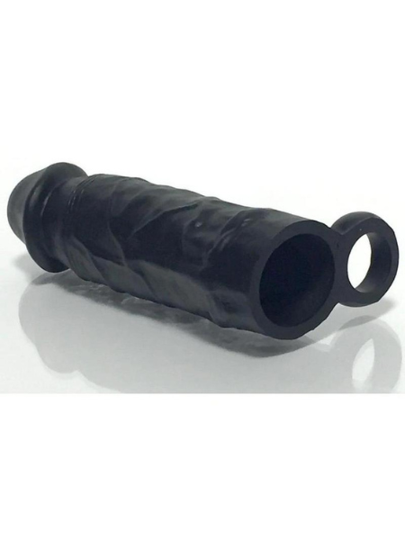 BONEYARD MEATY 3X STRETCH SILICONE PENIS EXTENDER 6.5IN - BLACK