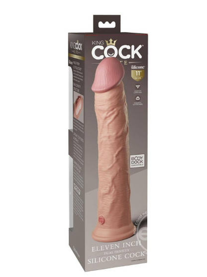 KING COCK ELITE DUAL DENSITY SILICONE DILDO 11IN