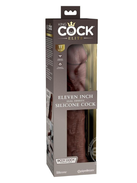 KING COCK ELITE DUAL DENSITY SILICONE DILDO 11IN