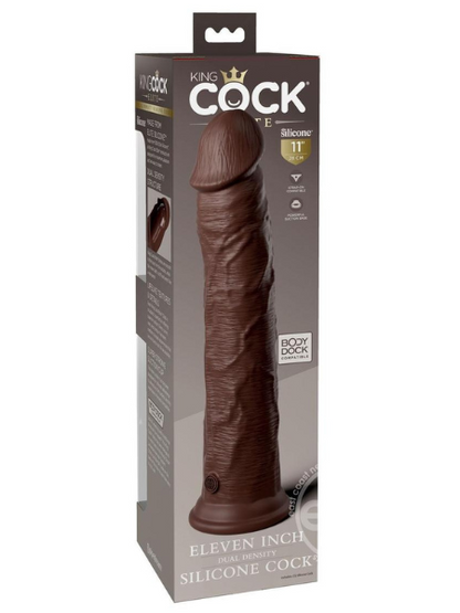 KING COCK ELITE DUAL DENSITY SILICONE DILDO 11IN