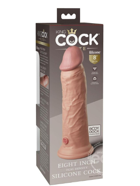 KING COCK ELITE DUAL DENSITY SILICONE DILDO 8IN