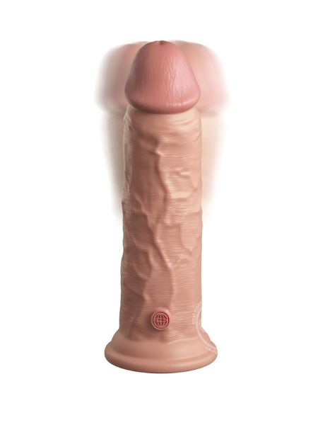 DUAL DENSITY VIBRATING RECHARGEABLE SILICONE DILDO 8IN