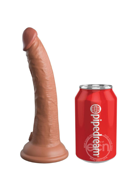 KING COCK ELITE DUAL DENSITY SILICONE DILDO 7IN - CARAMEL