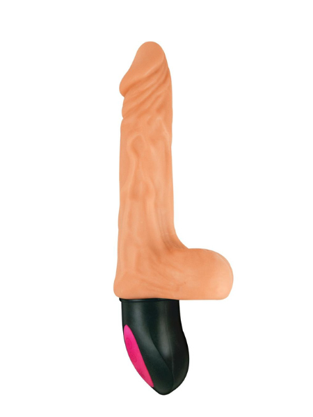 NATURAL REALSKIN HOT COCK #2 RECHARGEABLE WARMING VIBRATOR 6.5IN - VANILLA