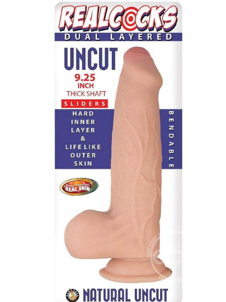 REALCOCKS DUAL LAYERED UNCUT SLIDER THICK SHAFT DILDO 9.25IN