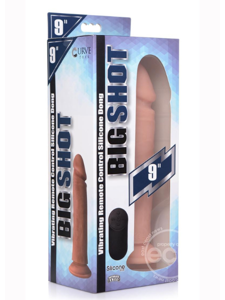 SILICONE VIBRATING REMOTE CONTROL RECHARGEABLE DILDO 9IN - VANILLA