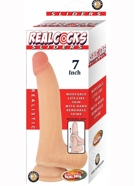 REALCOCKS SLIDERS DILDO WITH BALLS 7IN - VANILLA