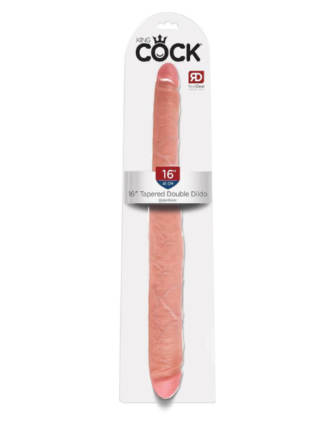 KING COCK TAPERED DOUBLE DILDO 16IN - VANILLA