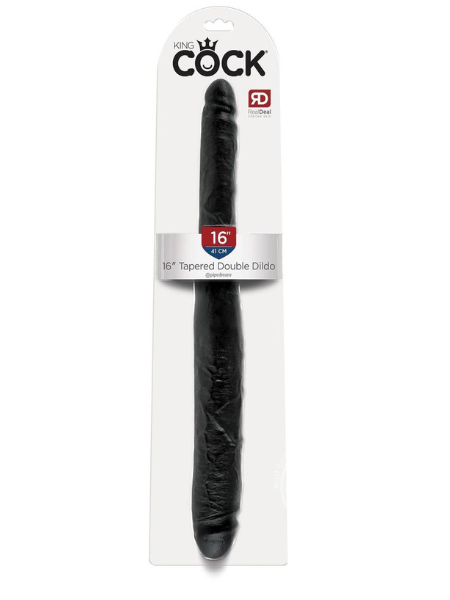 KING COCK TAPERED DOUBLE DILDO 16IN - BLACK