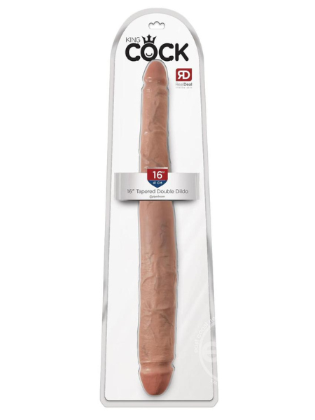 KING COCK TAPERED DOUBLE DILDO 16IN - CARAMEL