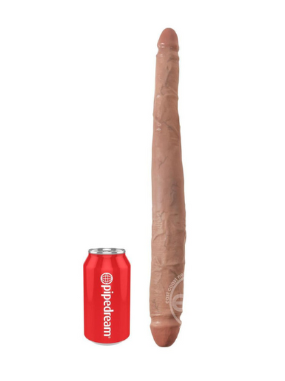 KING COCK TAPERED DOUBLE DILDO 16IN - CARAMEL