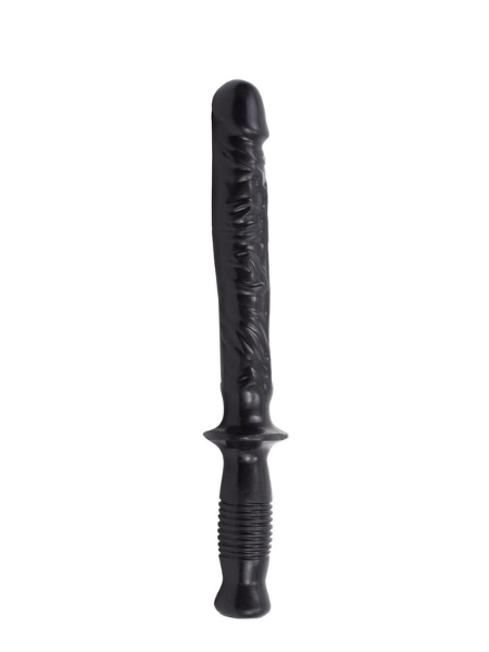 THE MANHANDLER DILDO WITH HANDLE 10IN - BLACK