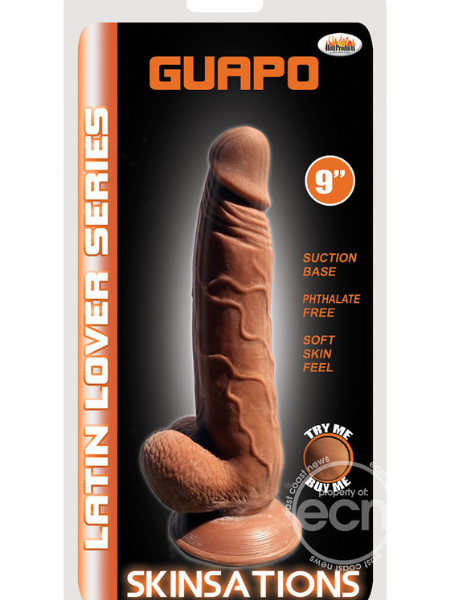 SKINSATIONS GUAPO DILDO 9IN - CARAMEL