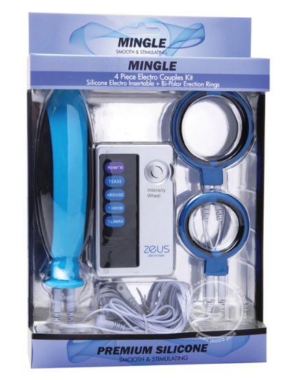 ZEUS ELECTROSEX MINGLE 4 PIECE ELECTRO COUPLES KIT - BLUE