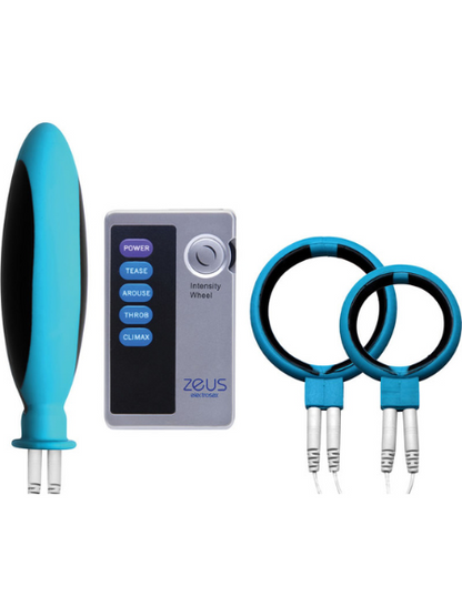 ZEUS ELECTROSEX MINGLE 4 PIECE ELECTRO COUPLES KIT - BLUE