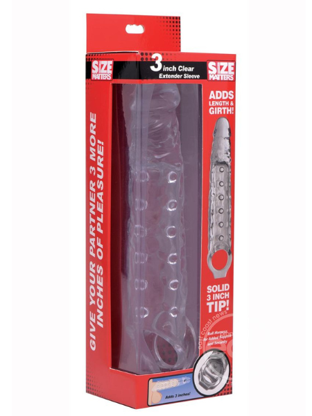 SIZE MATTERS PENIS EXTENDER SLEEVE 3IN - CLEAR