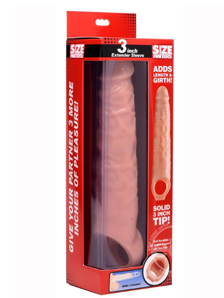 SIZE MATTERS PENIS ENHANCER SLEEVE 3IN - VANILLA