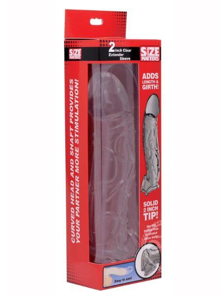 SIZE MATTERS PENIS EXTENDER SLEEVE 2IN - CLEAR