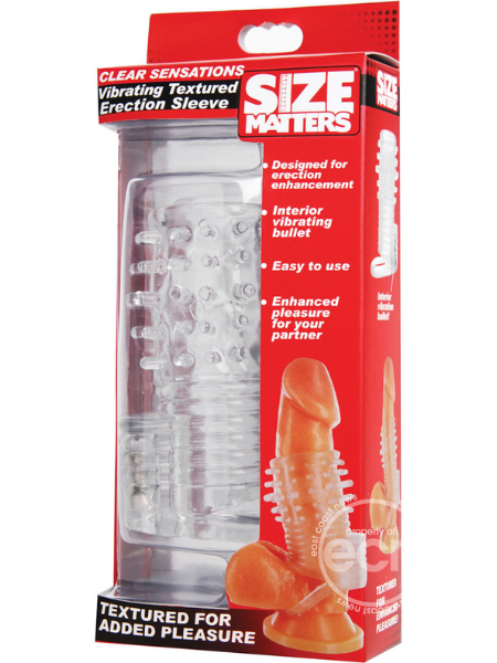 SIZE MATTERS CLEAR SENSATIONS VIBRATING TEXTURED ERECTION SLEEVE