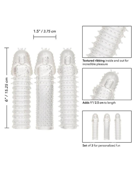 3 PIECE EXTENSION KIT TEXTURED 6IN EACH - CLEAR